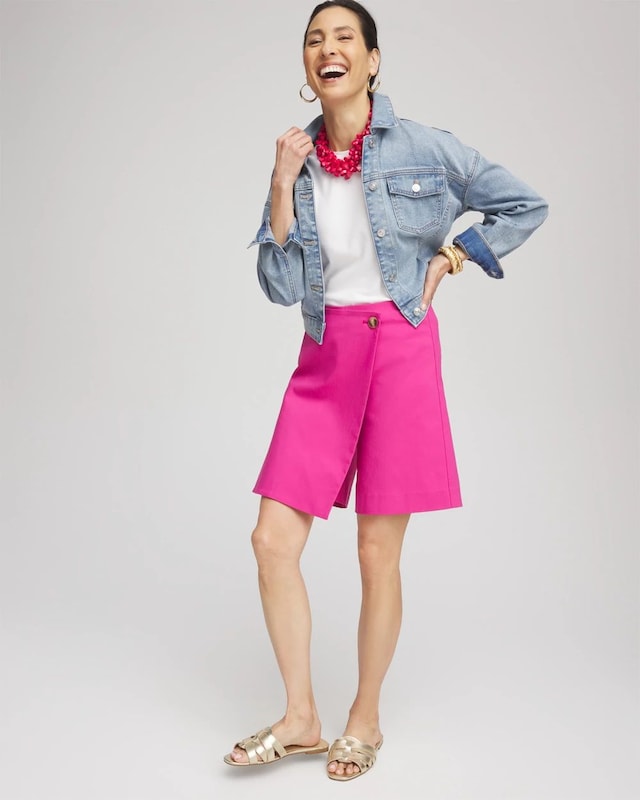 Brigitte Pull-On Asymmetrical Wrap Skort - image 1